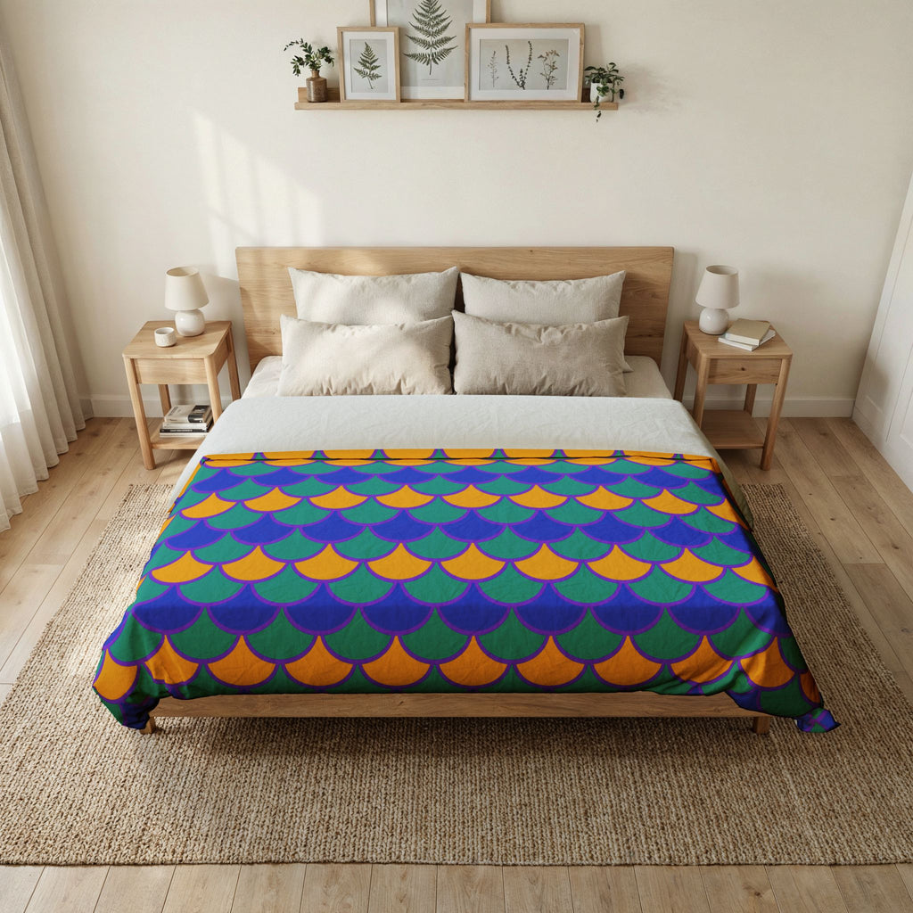 Big Jewel Scales II Cotton Duvet Cover – Peacock Jewel