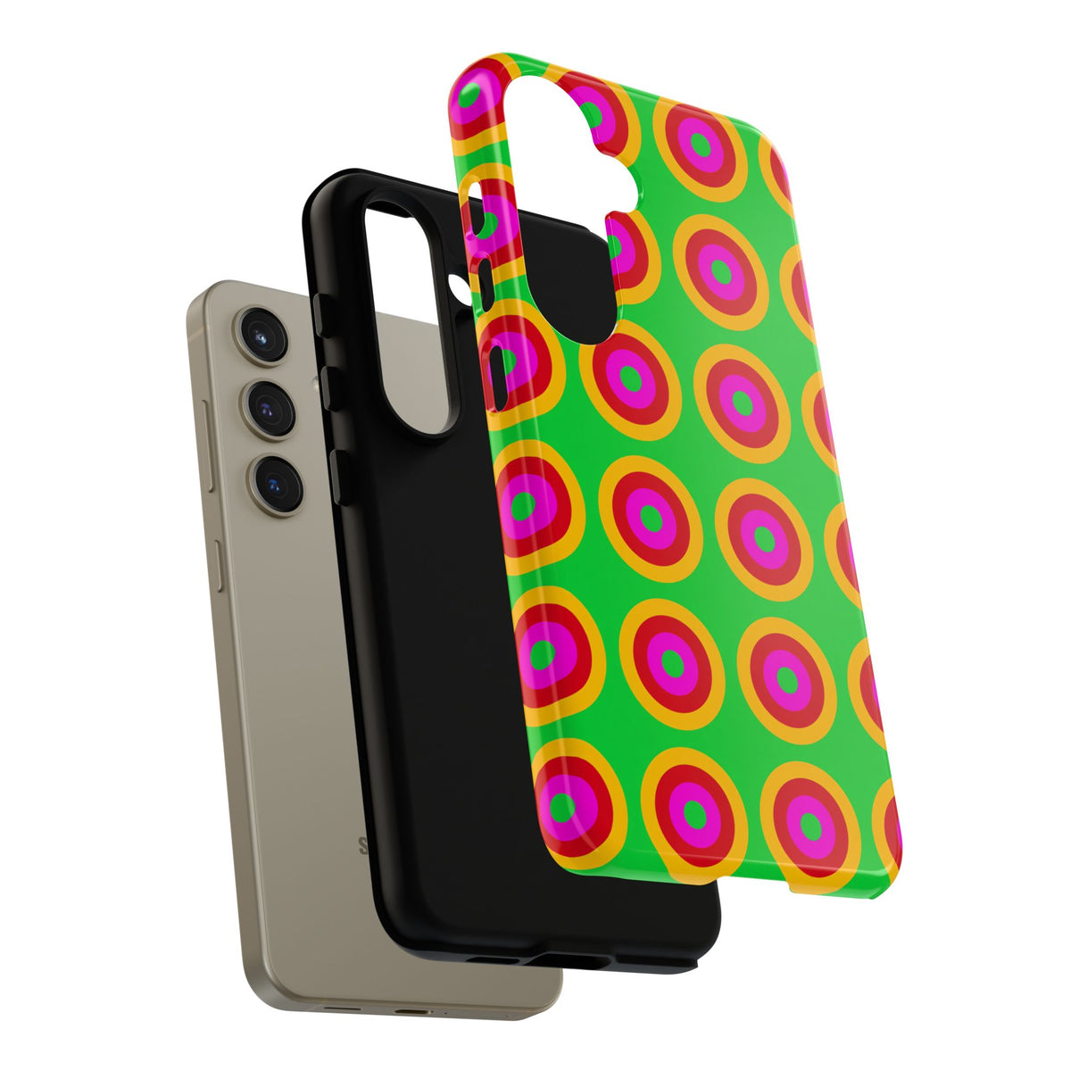 Giant Op-Art Jewel Rings Tough Phone Case – Op-Art Concentric Circles Pattern