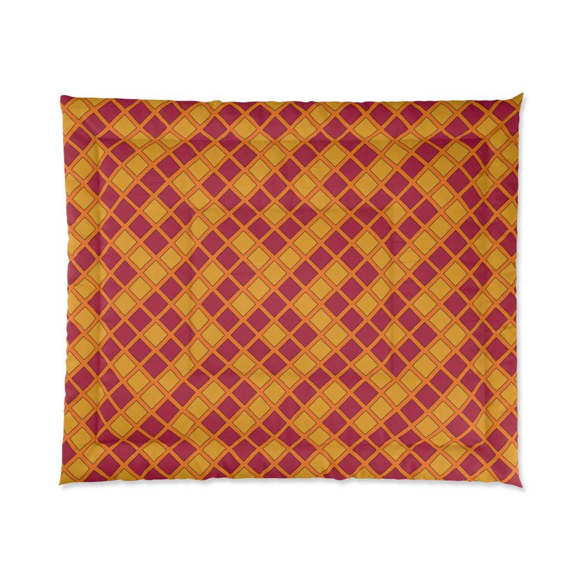 Harlequin Gold Grid Comforter – Cranberry Spice