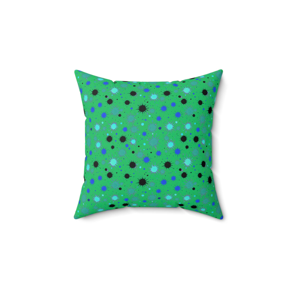 Splat Storm Faux Suede Cushion – Ocean Jewel