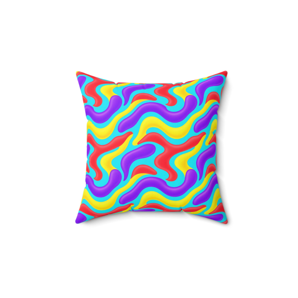 Liquid Band Ripple Faux Suede Cushion – Op-Art Fluid Bands Pattern