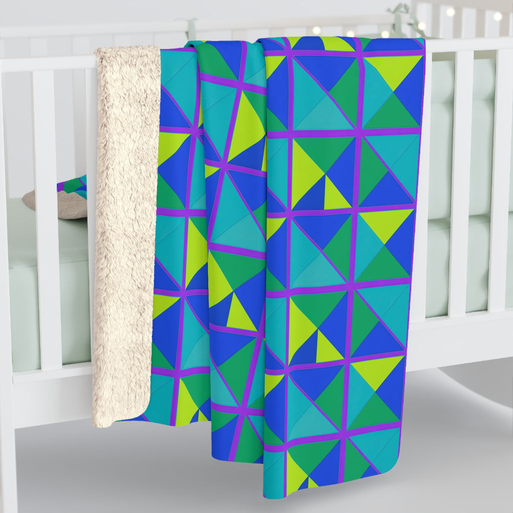 Split Square Fiesta Sherpa Fleece Blanket – Peacock Jewel