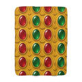 Grand Gold Cabochon Frames II Sherpa Fleece Blanket – Cabochon Geometric Pattern