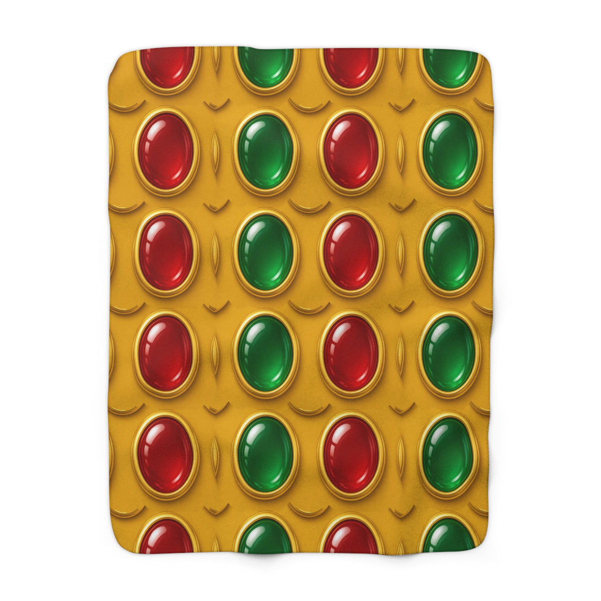 Grand Gold Cabochon Frames II Sherpa Fleece Blanket – Cabochon Geometric Pattern