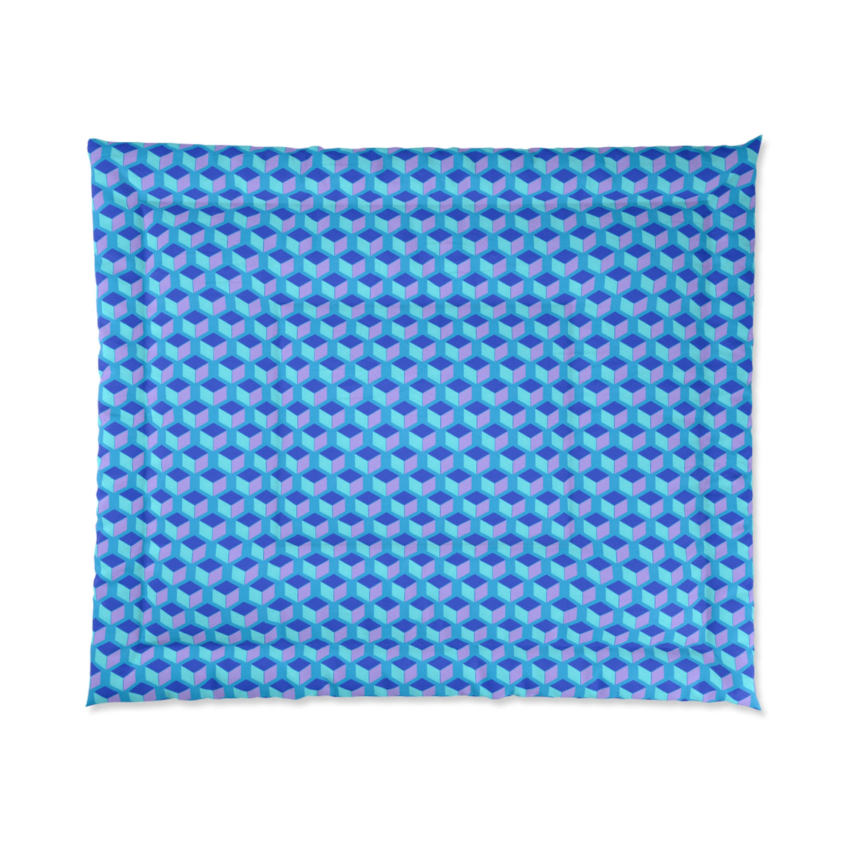 Giant Faceted Cubes II Comforter – Ice Jewel