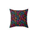 Glass Lozenge Toss Faux Suede Cushion – Glossy 3D Abstract Pattern
