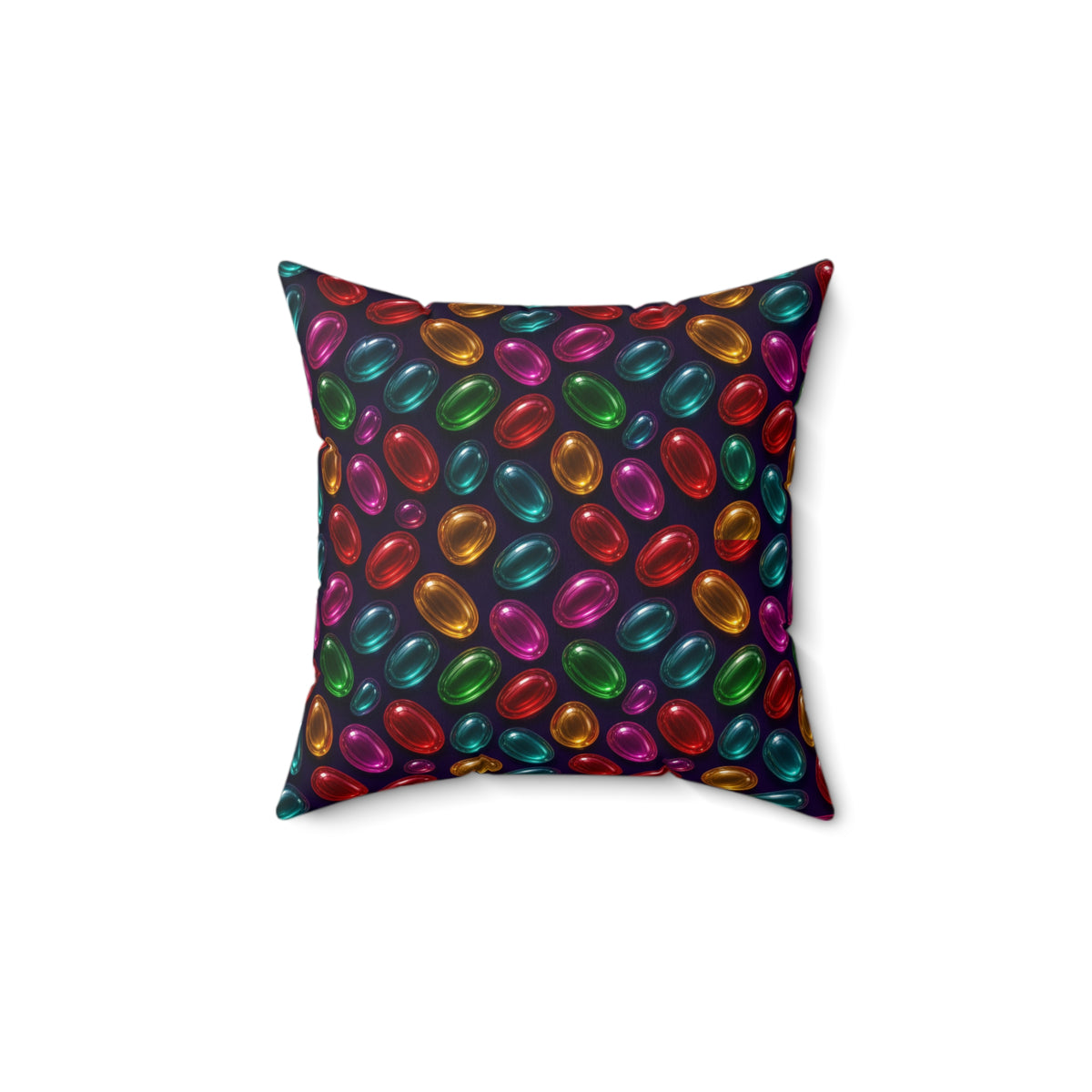 Glass Lozenge Toss Faux Suede Cushion – Glossy 3D Abstract Pattern