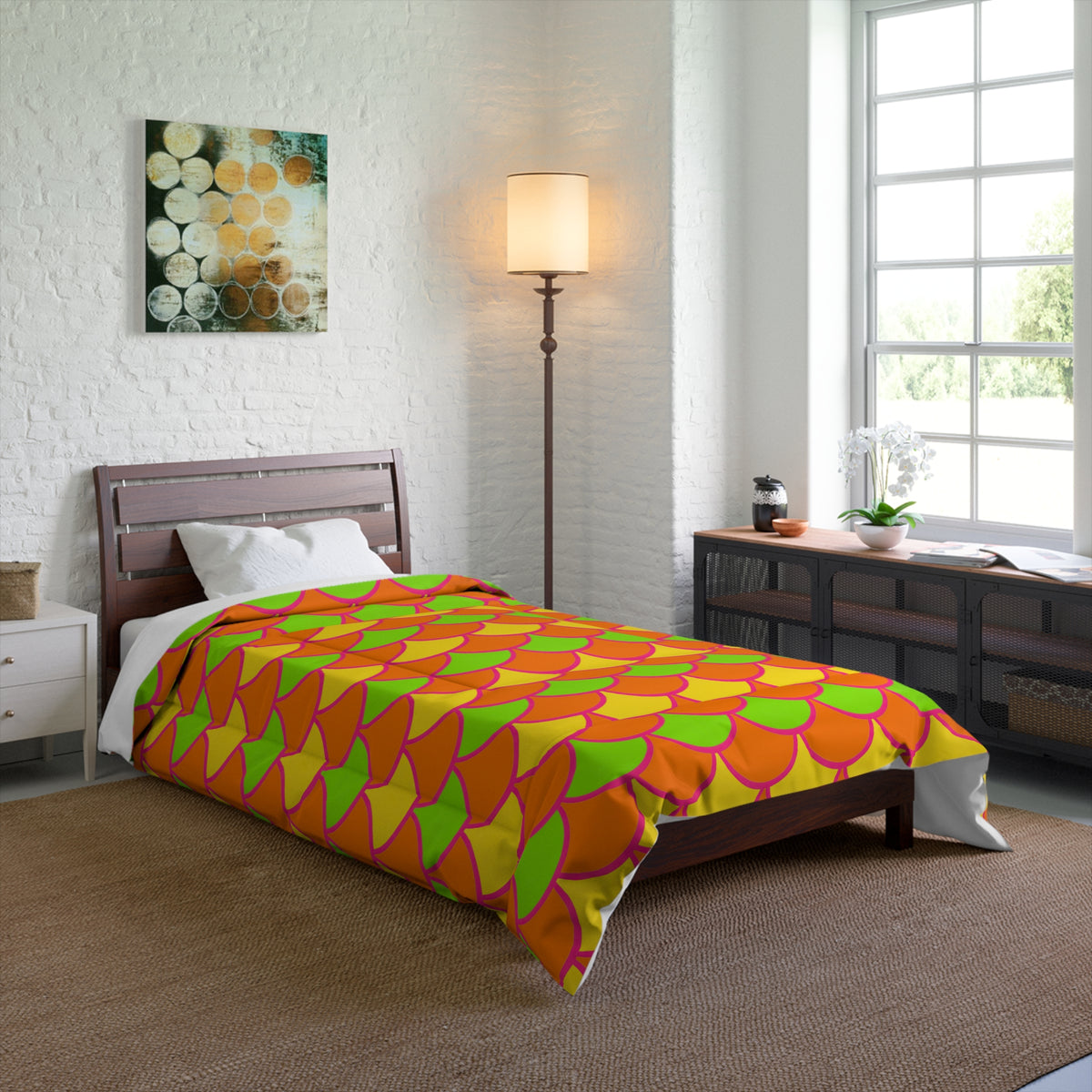 Big Jewel Scales II Comforter – Hot Citrus Festive