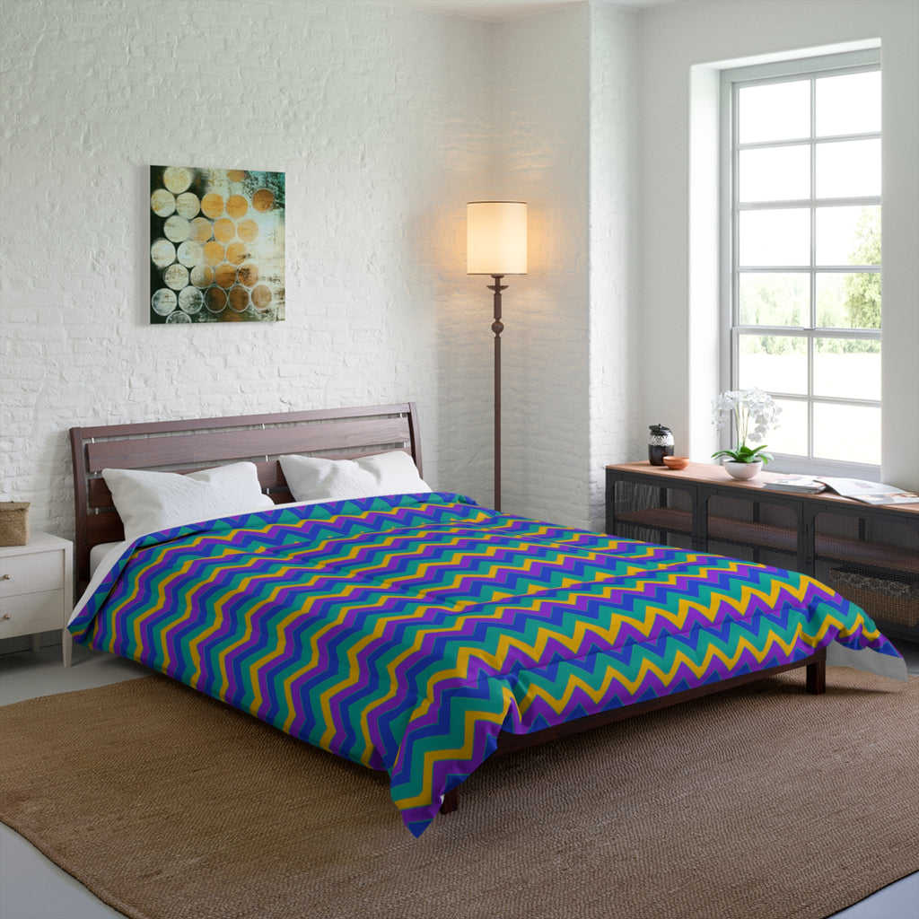 Jewel Chevron Bands Comforter – Peacock Jewel