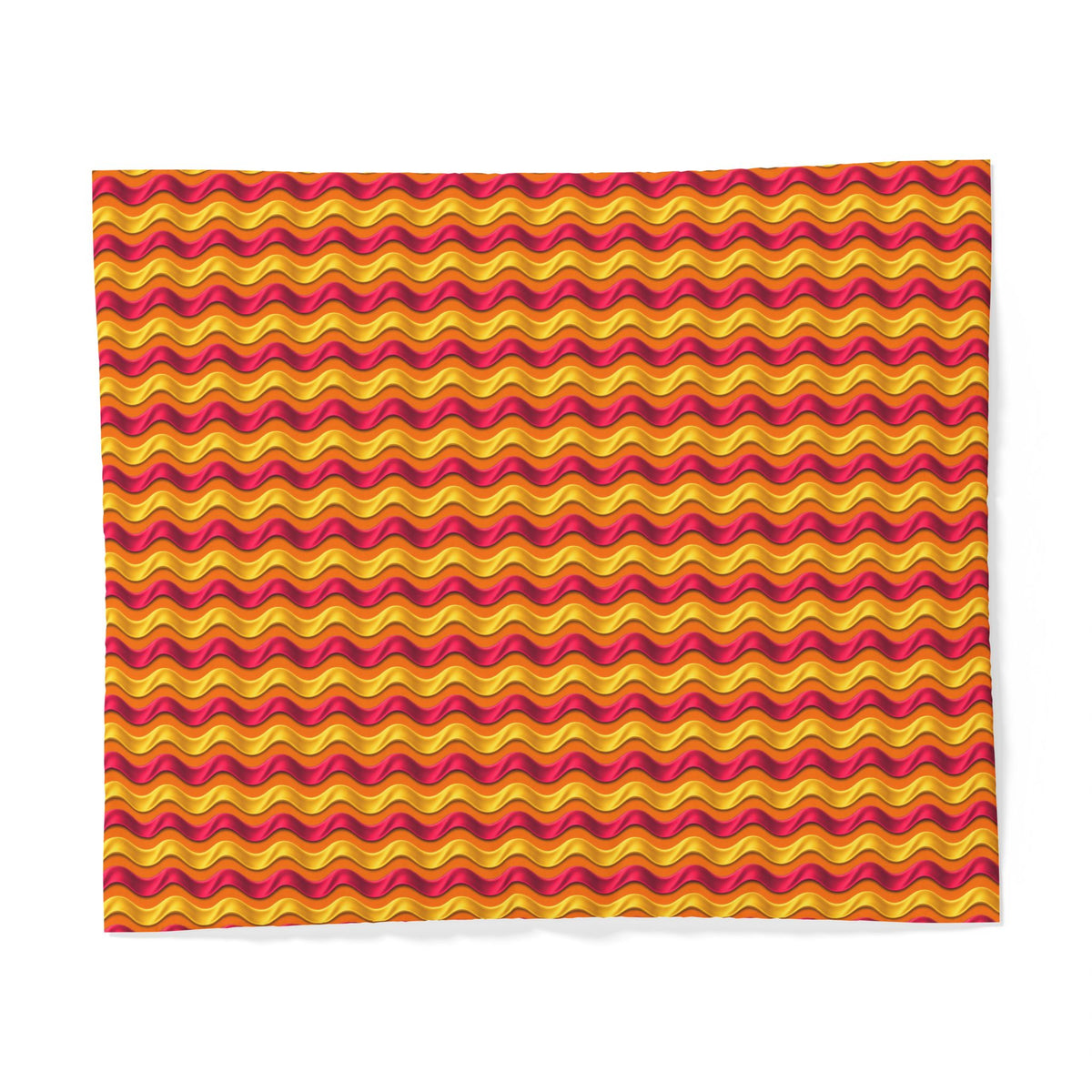 Satin Wave Bands Cotton Duvet Cover – Cranberry Spice