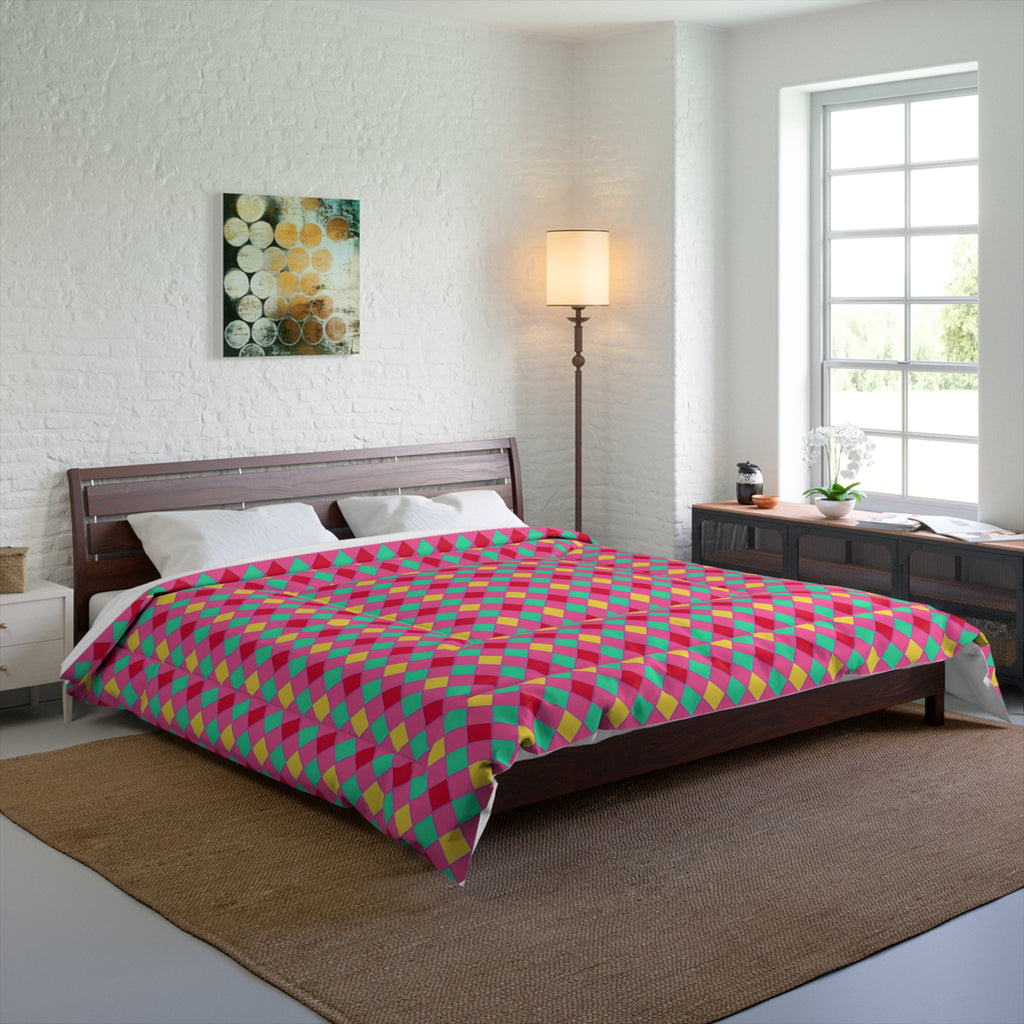Jewel Harlequin Check Comforter – Candy Christmas