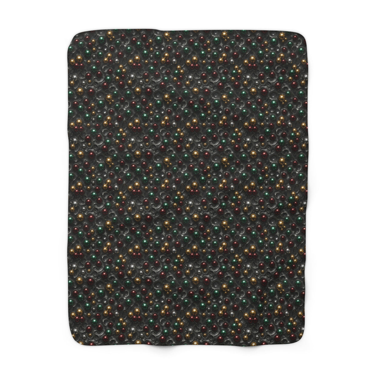 Jewel Bubble Clusters Sherpa Fleece Blanket – Liquid Chrome Pattern