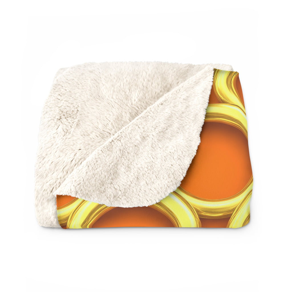 Big Gold Ring Weave Sherpa Fleece Blanket – Hot Citrus Festive