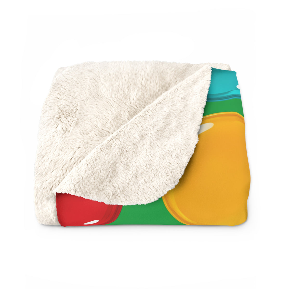 Giant Candy Glass Discs Sherpa Fleece Blanket – Glossy Candy Glass Pattern