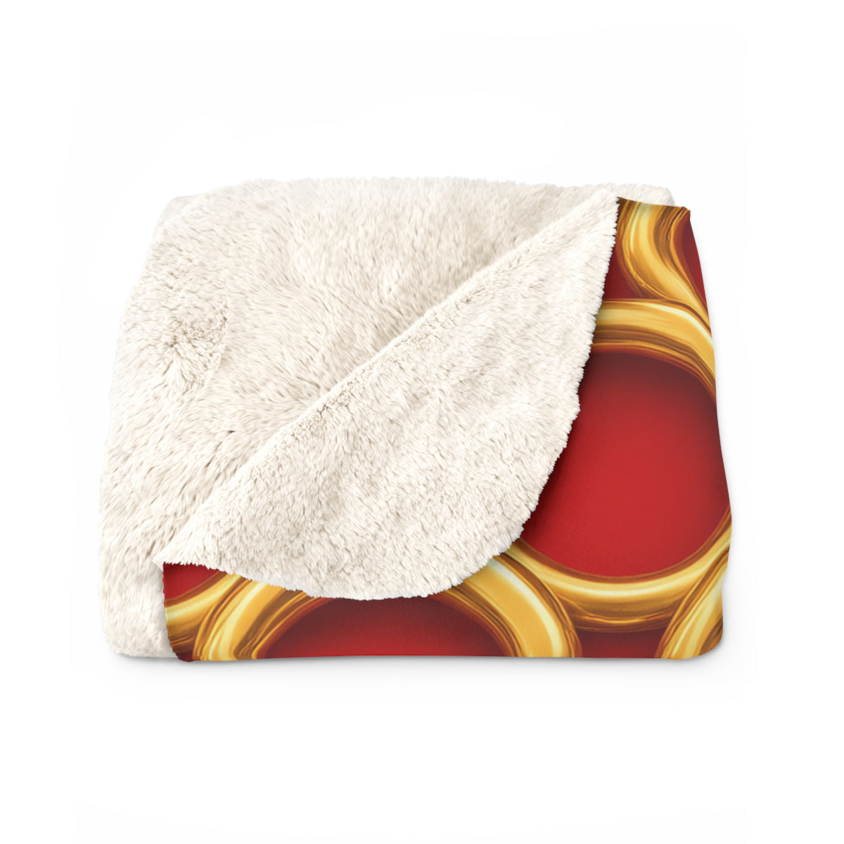 Big Gold Ring Weave Sherpa Fleece Blanket – Liquid Chrome Weave Pattern