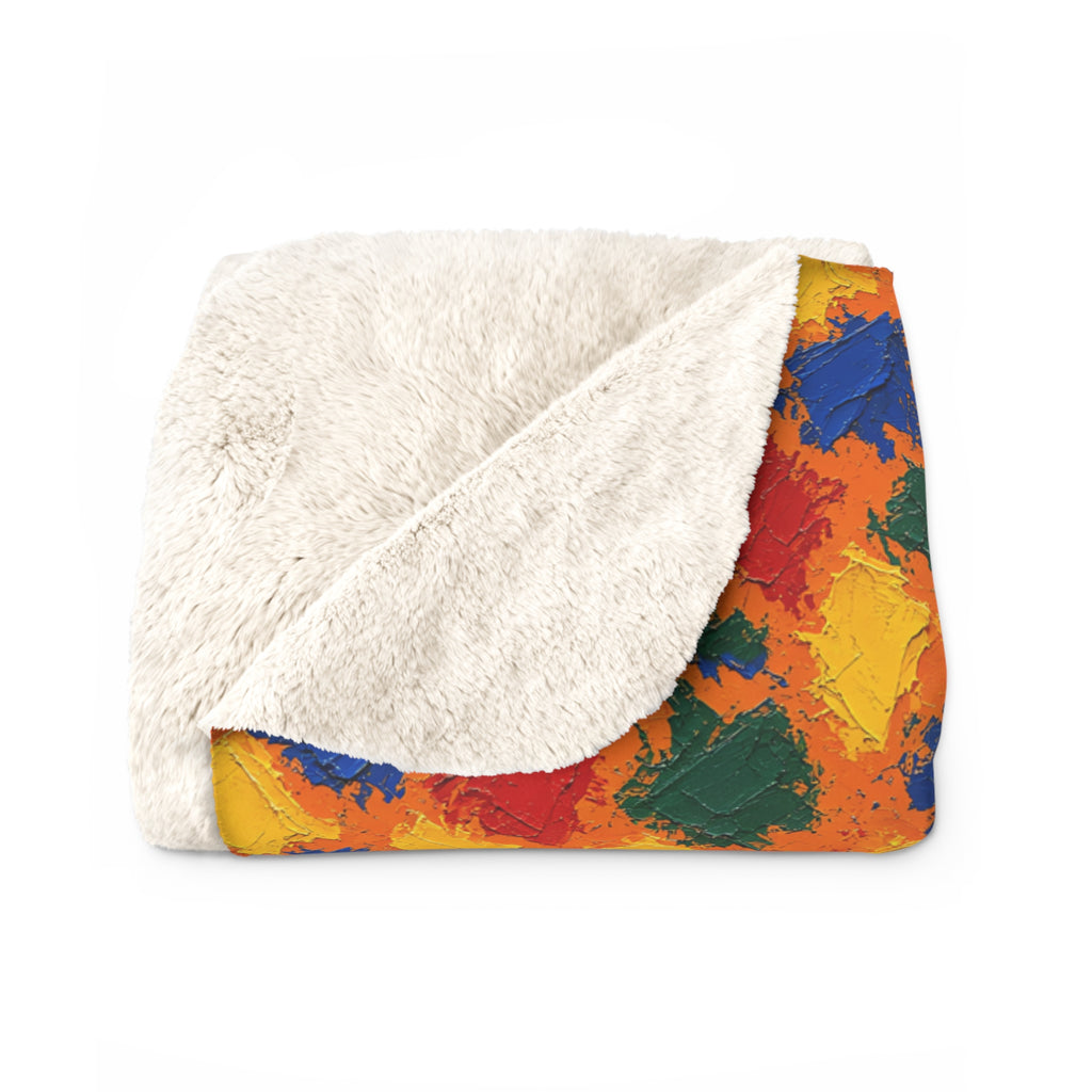 Palette Knife Slabs Sherpa Fleece Blanket – Palette Knife Abstract Pattern