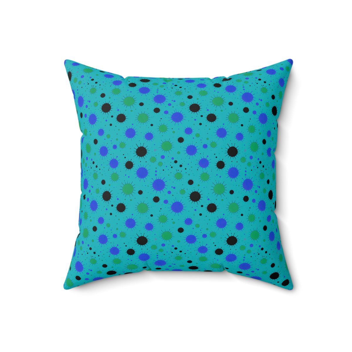 Blot Burst Faux Suede Cushion – Peacock Jewel