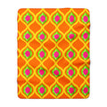 Grand Gold Ogee Lattice II Sherpa Fleece Blanket – Hot Citrus Festive