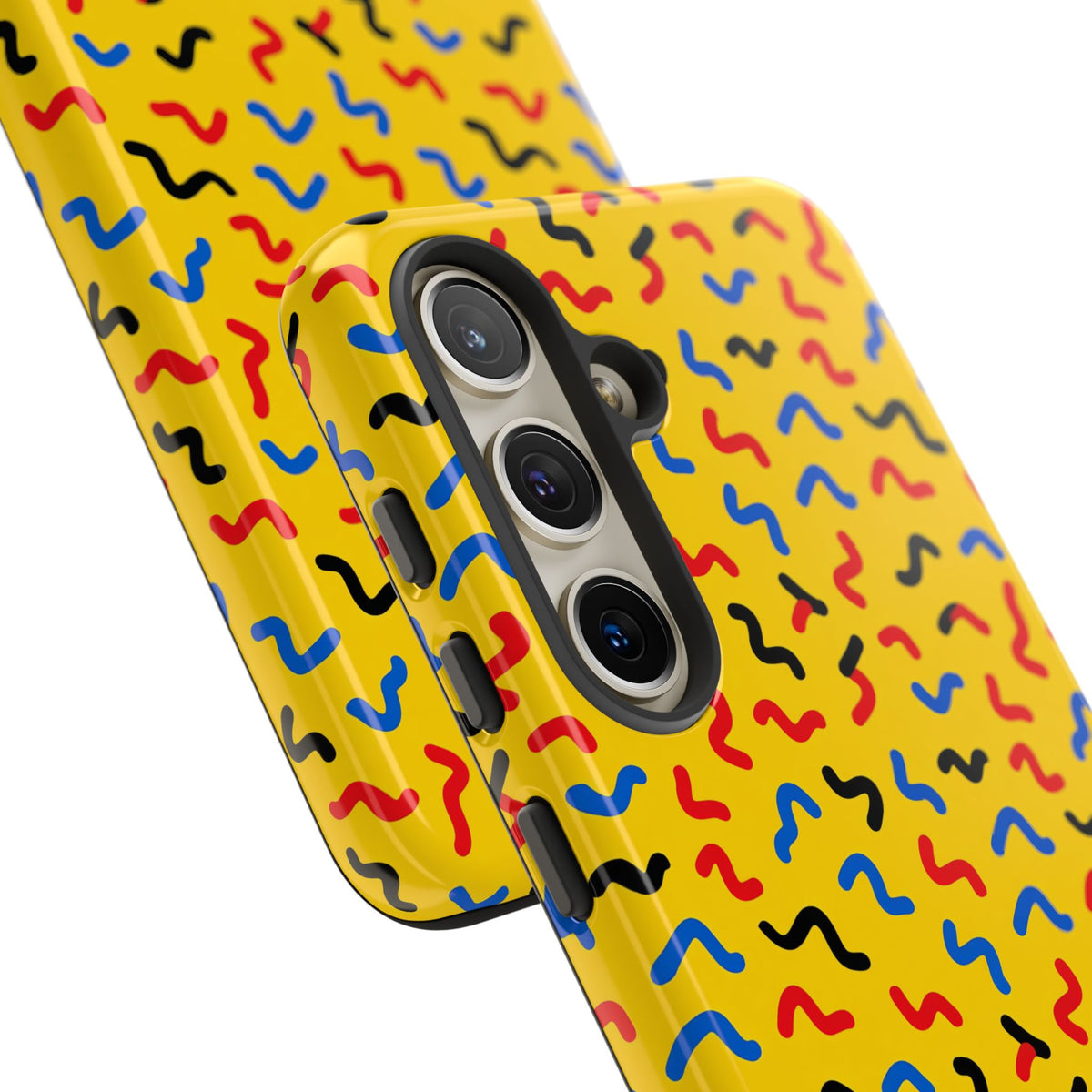 Squiggle Strokes Yellow Tough Phone Case – Bold Primary Abstract Pattern