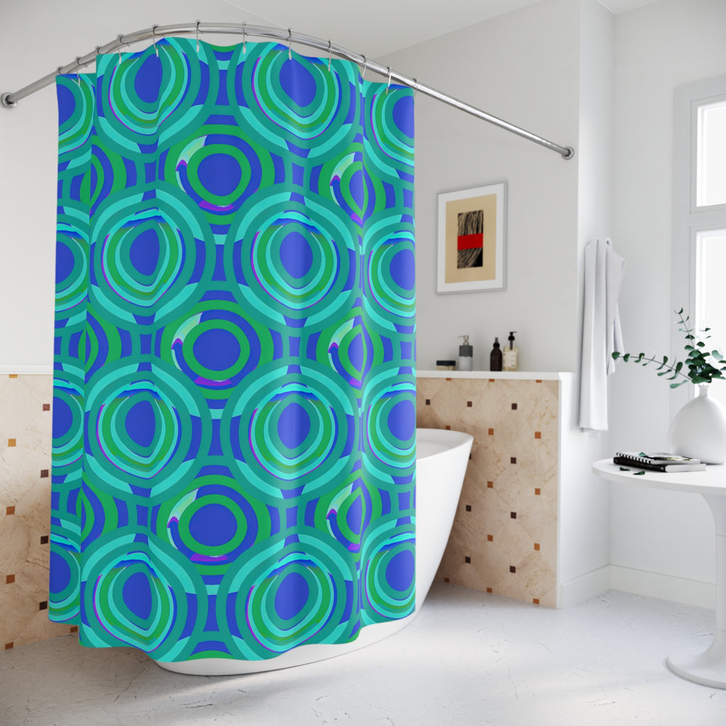 Interlocking Ring Ripples Shower Curtain – Ocean Jewel