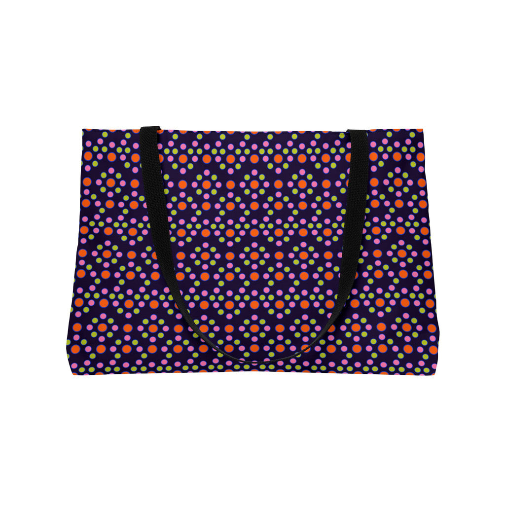 Bulging Dot Grid Weekender Tote Bag – Op-Art Pattern