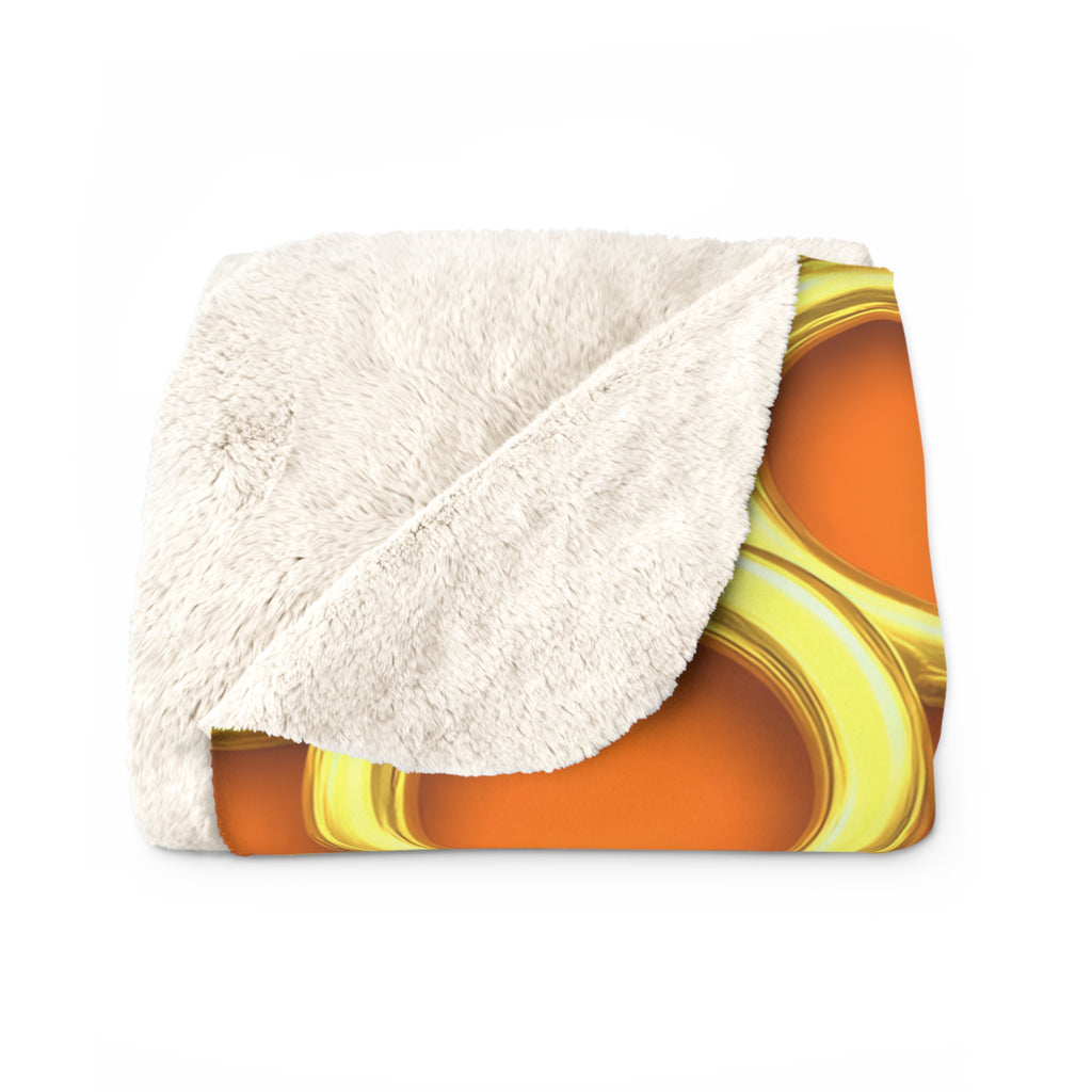 Big Gold Ring Weave Sherpa Fleece Blanket – Hot Citrus Festive