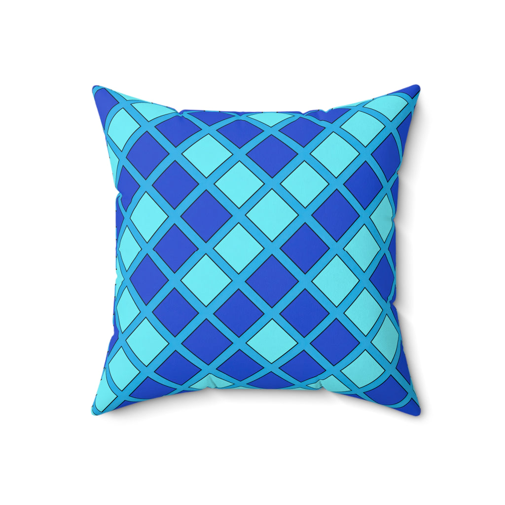 Harlequin Gold Grid Faux Suede Cushion – Ice Jewel