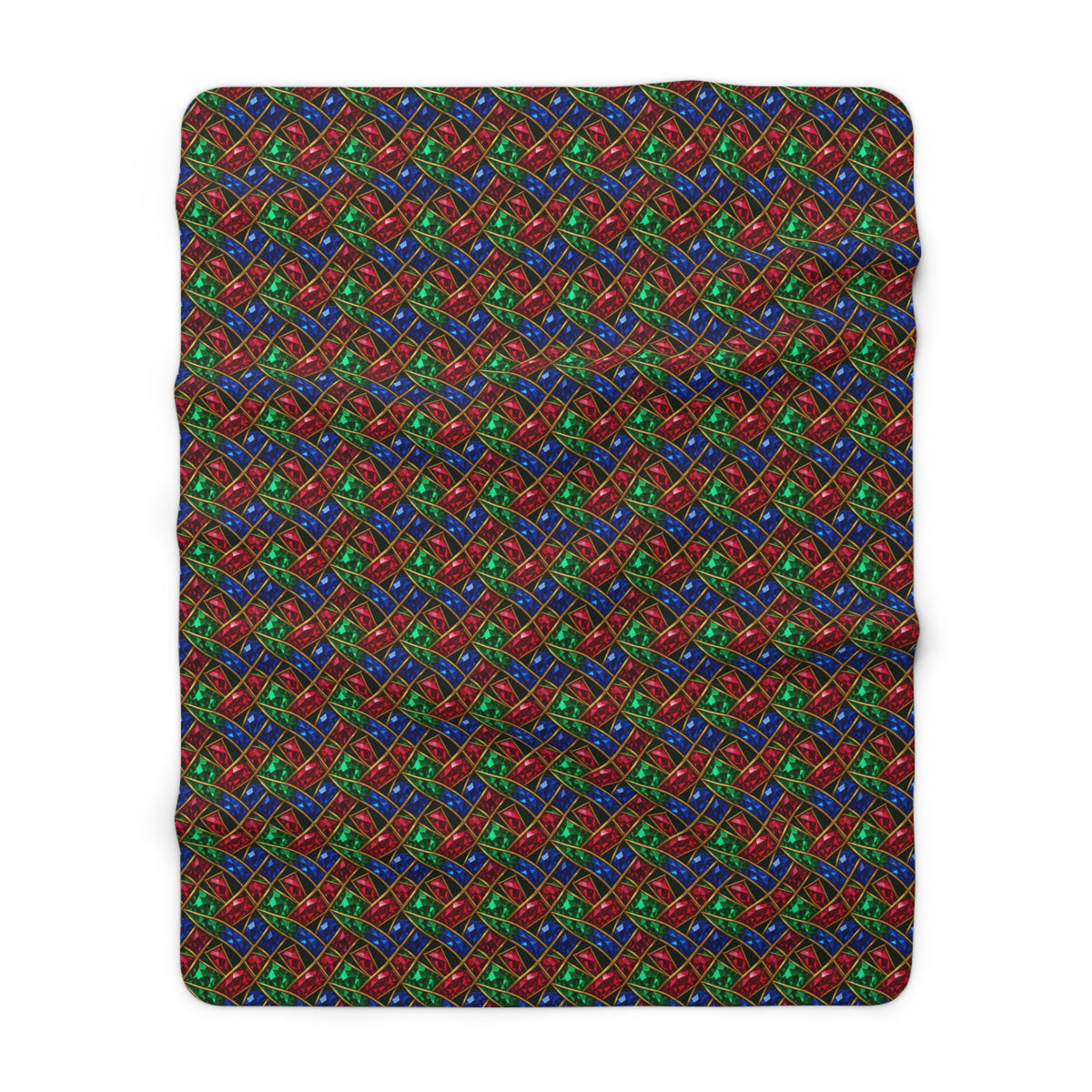 Jewel Prism Weave Sherpa Fleece Blanket – Kaleidoscopic Pattern