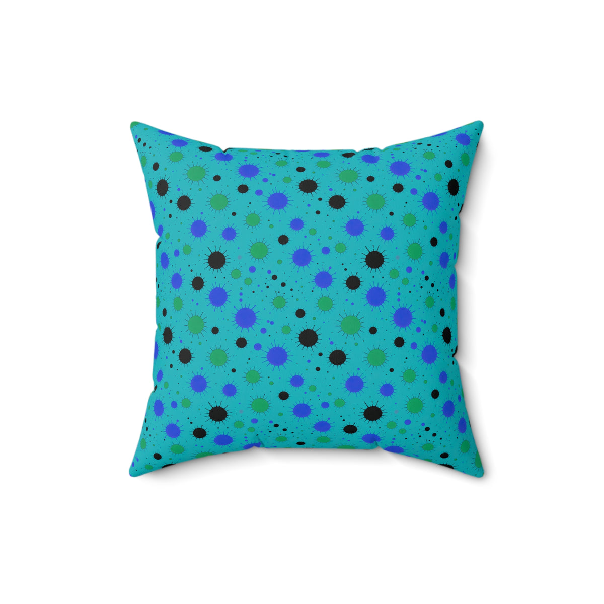 Blot Burst Faux Suede Cushion – Peacock Jewel