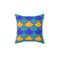 Big Jewel Scales II Faux Suede Cushion – Peacock Jewel