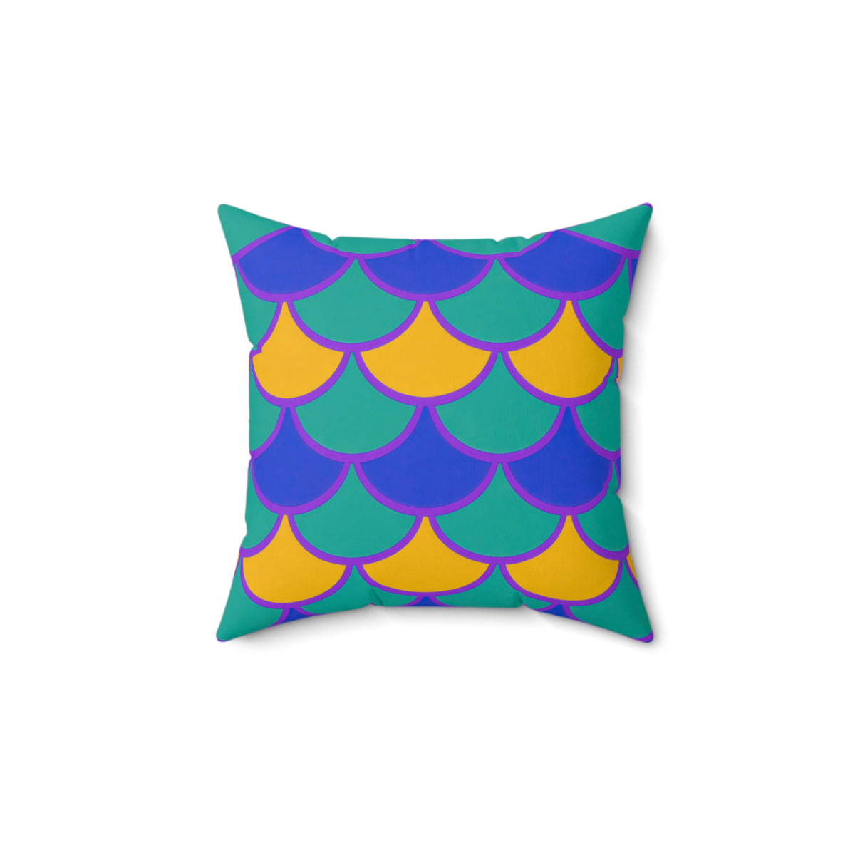 Big Jewel Scales II Faux Suede Cushion – Peacock Jewel