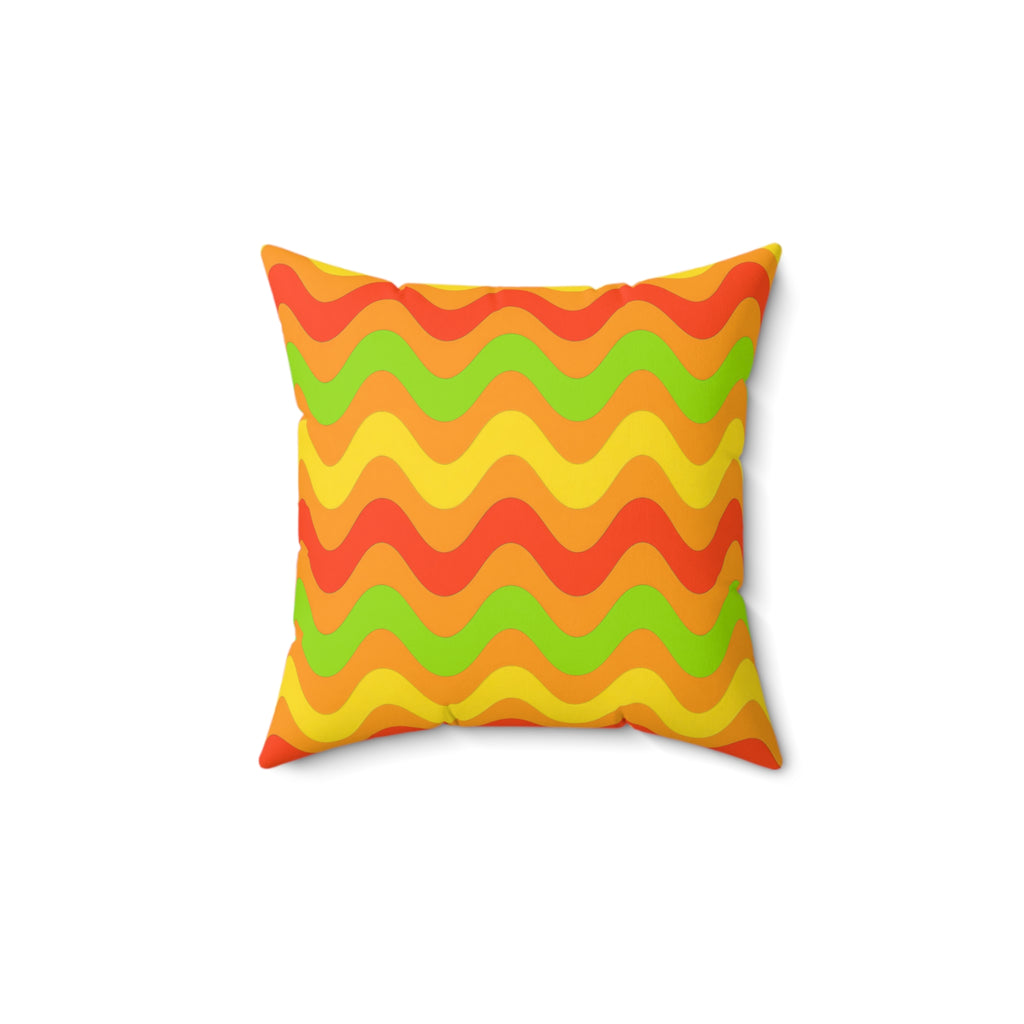 Big Ripple Chevrons Faux Suede Cushion – Hot Citrus
