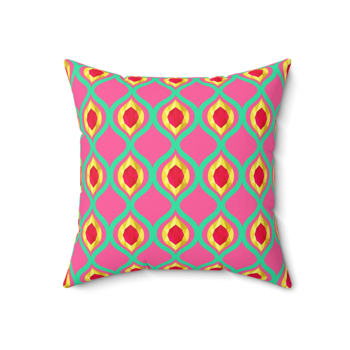 Grand Gold Ogee Lattice II Faux Suede Cushion – Candy Christmas