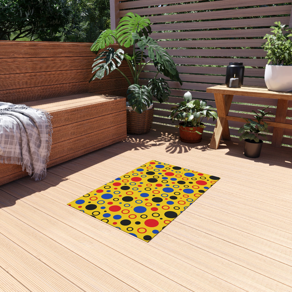 Bubble Outlines Outdoor Rug – Pop Abstract Pattern