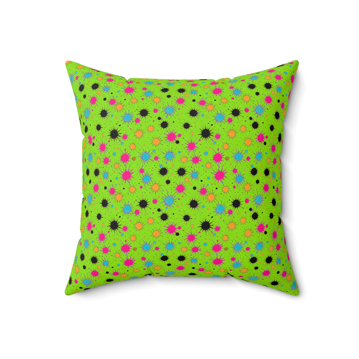 Splat Storm Faux Suede Cushion – Tropical Punch