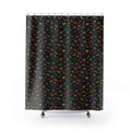 Garnet Emerald Blobs Shower Curtain – Liquid Chrome Pattern