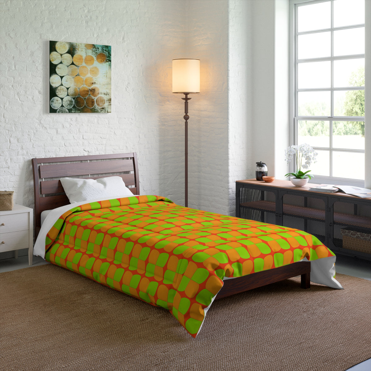 Bold Bulge Checker Comforter – Hot Citrus