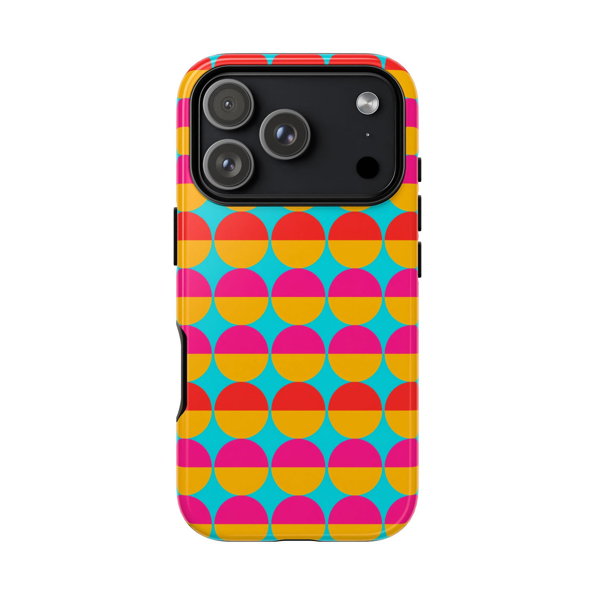 Half-Moon Stack Tough Phone Case – Geometric Blocks Pattern