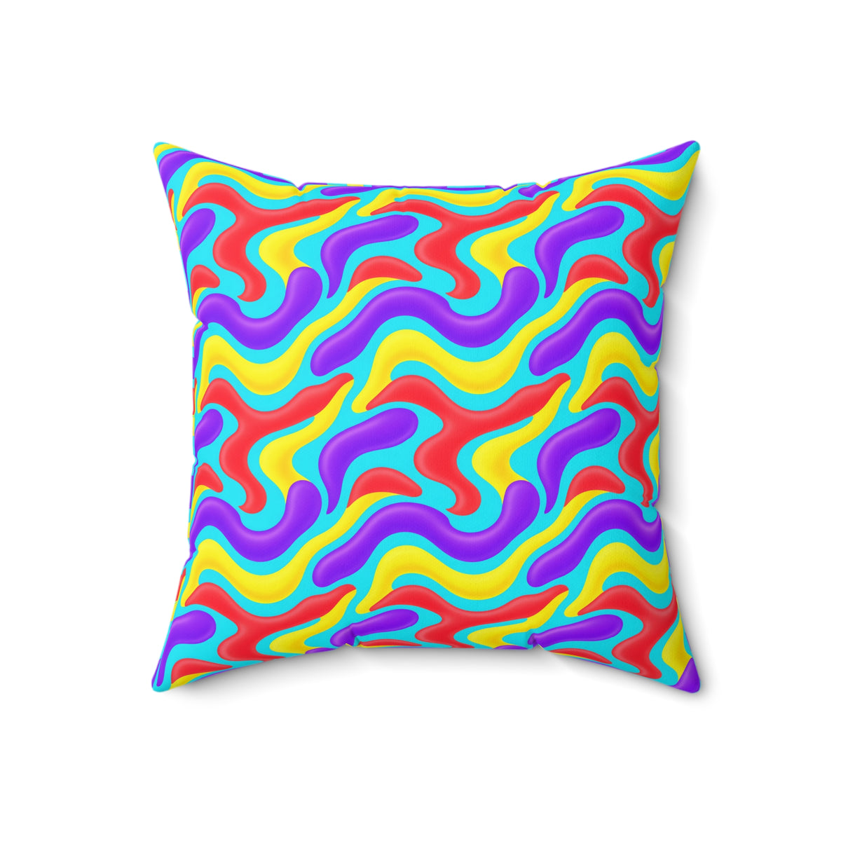 Liquid Band Ripple Faux Suede Cushion – Op-Art Fluid Bands Pattern