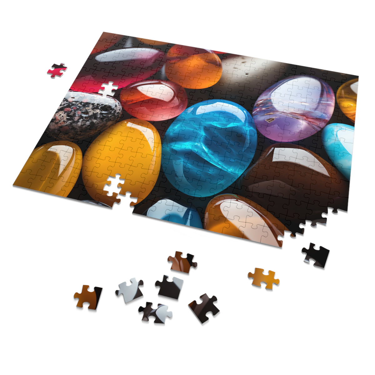 Jewel Pebbles Jigsaw Puzzle with Tin – Gemstone Art