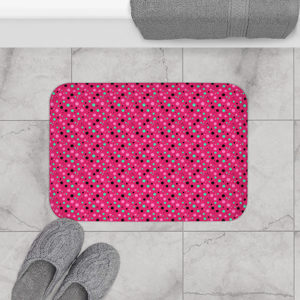 Blot Burst Bath Mat – Candy Pop on Raspberry
