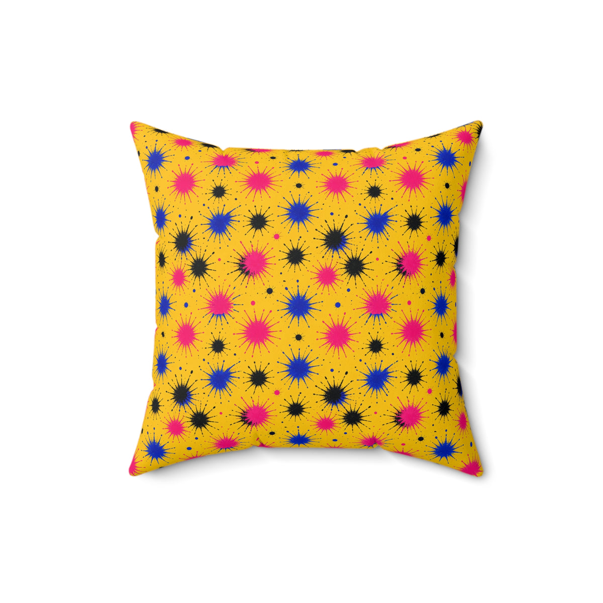 Splash Crowns Faux Suede Cushion – Ink Splash Pattern
