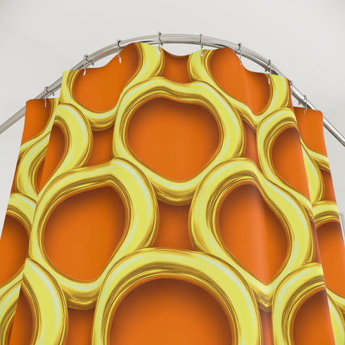 Big Gold Ring Weave Shower Curtain – Hot Citrus Festive