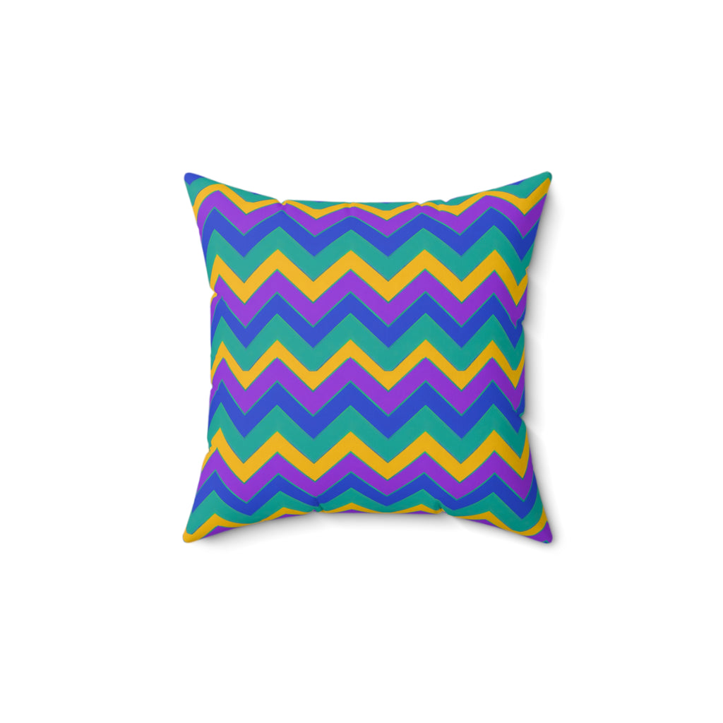 Jewel Chevron Bands Faux Suede Cushion – Peacock Jewel