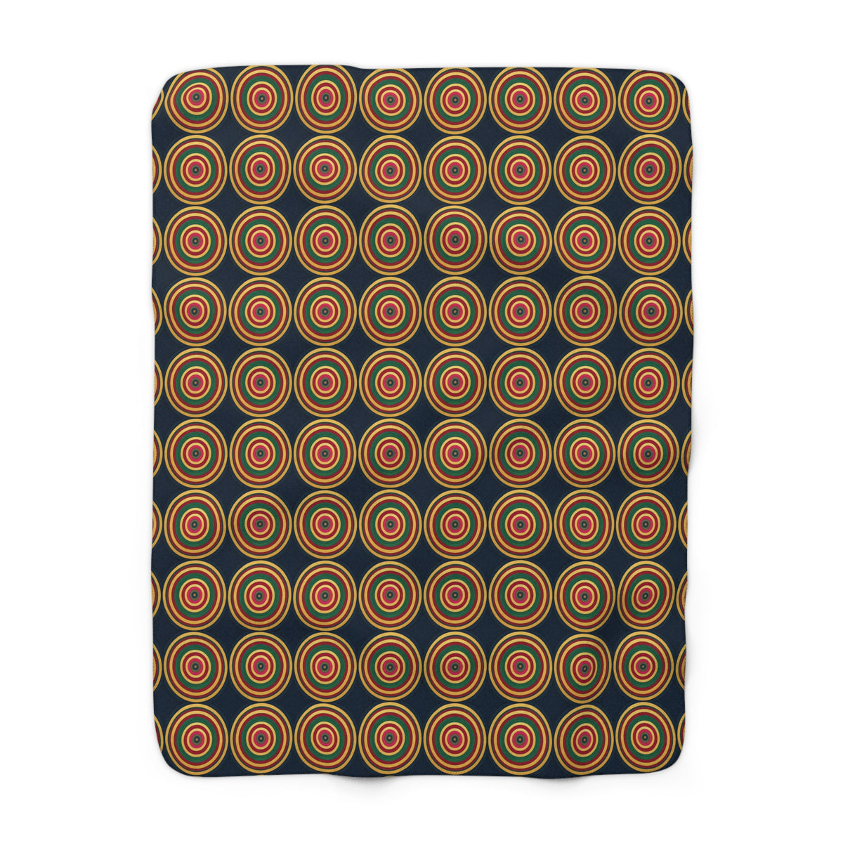 Op-Art Jewel Rings Sherpa Fleece Blanket – Kaleidoscopic Pattern