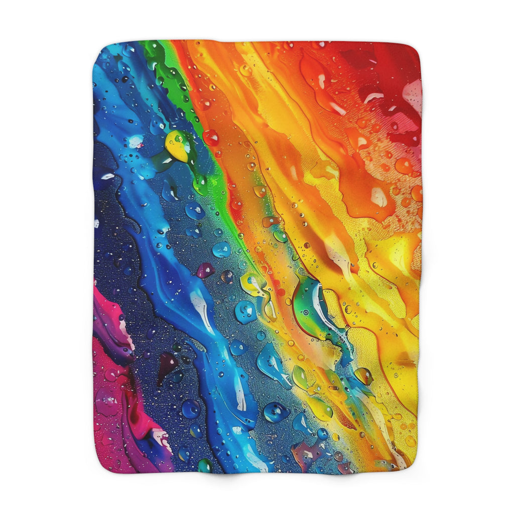 Rainbow Drip Pour Sherpa Fleece Blanket – Fluid Pour Art