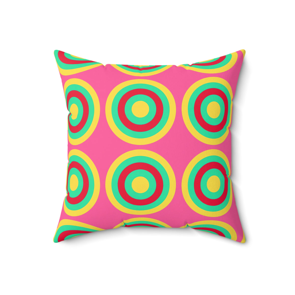 Mega Ring Grid Faux Suede Cushion – Candy Christmas