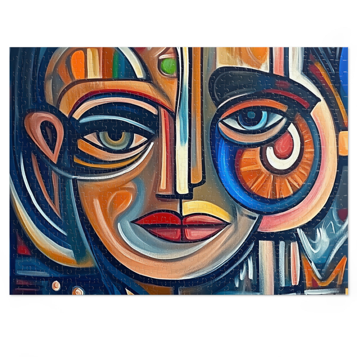 Cubist Face Jigsaw Puzzle with Tin – Cubist Portrait Art