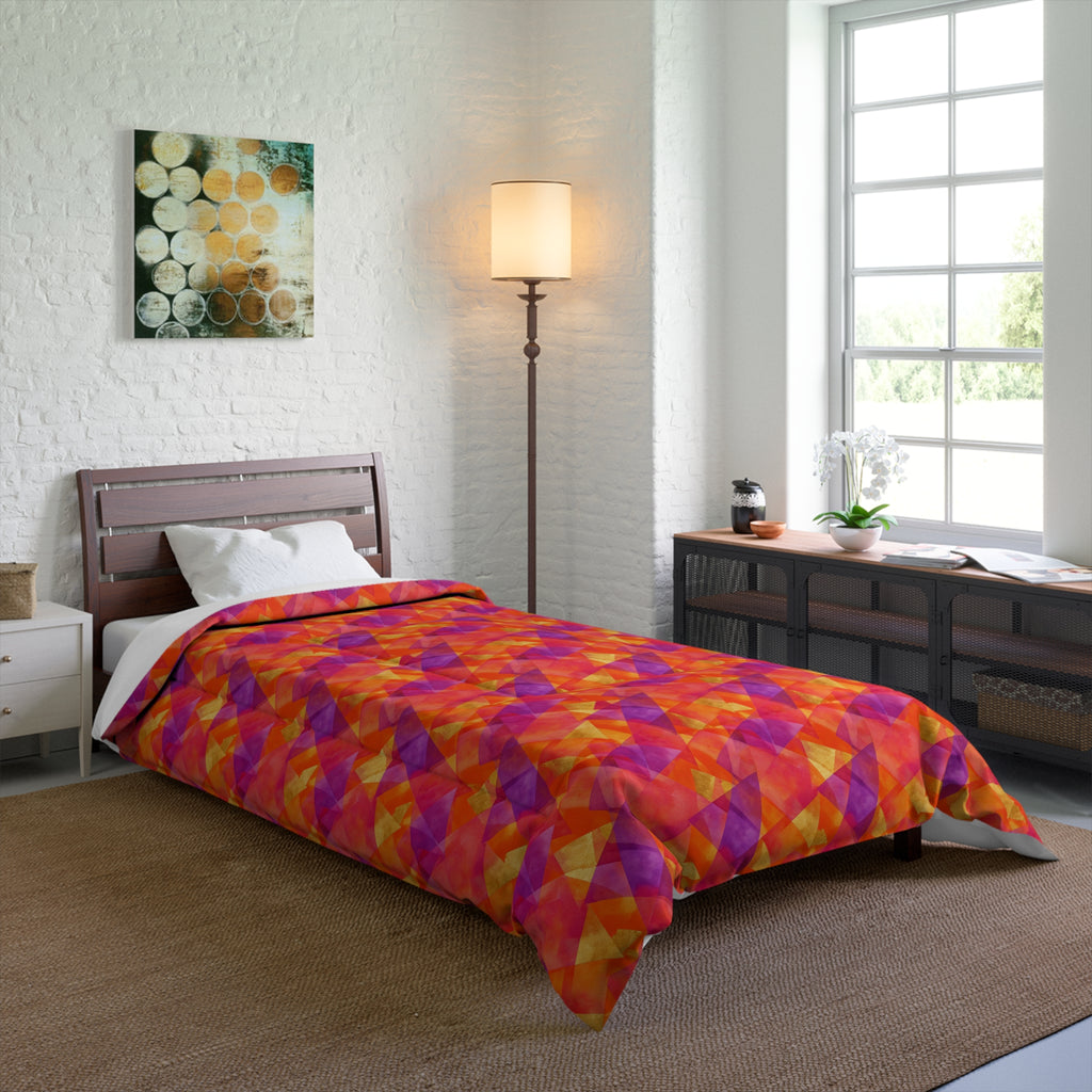 Layered Wash Shards Comforter – Wet-In-Wet Abstract Pattern