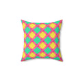 Broad Gold Diamond Trellis Faux Suede Cushion – Candy Christmas